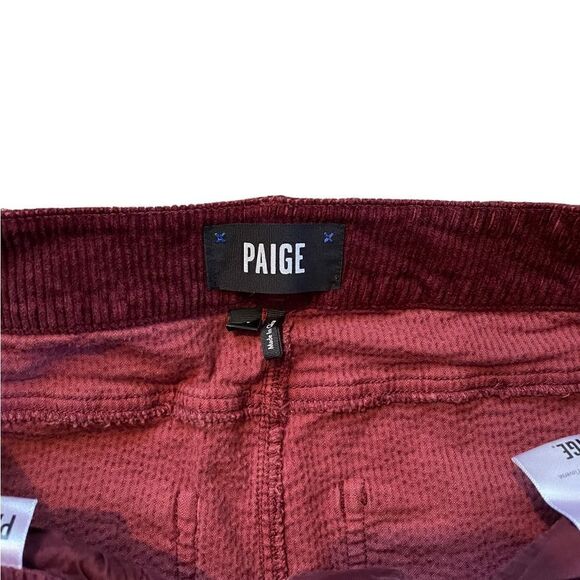 PAIGE Hoxton Ankle Corduroy Pants Burgundy / Maroon Size 28 - Picture 7 of 8